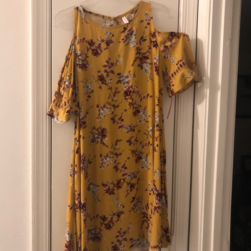 Golden floral dress